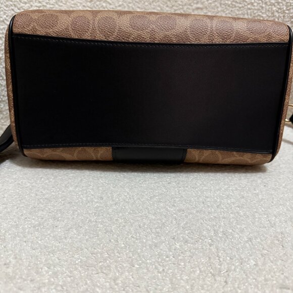 Rowan Satchel Bag In Signature Canvas with Black Leather Stripe - Picture 6 of 12